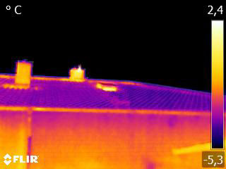 Blickwinkel Dachfenster Thermografie vom Boden