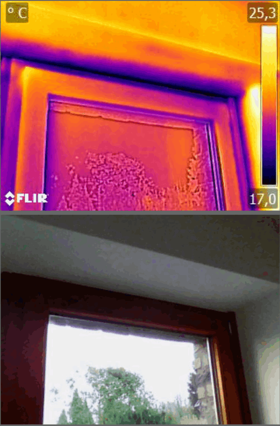 Thermografie: undichtes Fenster